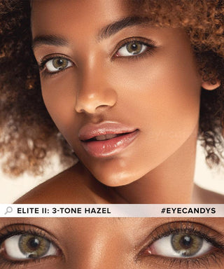 Innovision Elite II: 3-tone Hazel Natural Color Contact Lens for Dark Eyes - EyeCandys