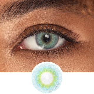 Innovision Elite II: 3-tone Aqua Natural Color Contact Lens for Dark Eyes - EyeCandys