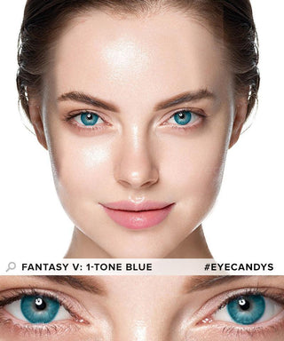 Innovision Fantasy V: 1-tone Blue colored contacts lens for dark eyes - EyeCandys