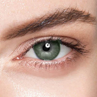 Innovision Fantasy V: 1-tone Jade colored contacts lens for dark eyes - EyeCandys