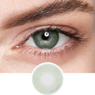 Innovision Fantasy V: 1-tone Jade colored contacts lens for dark eyes - EyeCandys