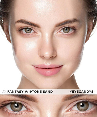 Innovision Fantasy V: 1-tone Sand colored contacts lens for dark eyes - EyeCandys