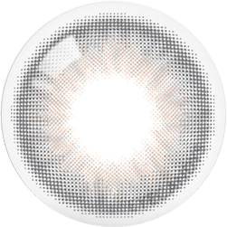 Design of the Olola Dazzling 1-Day Ice Grey (10pk) (KR) colored prescription contact lenses from Eyecandys on a white background, showing detailed dotted patterns designed to enhance the iris.