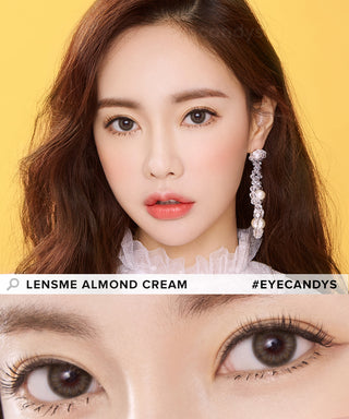 LensMe Louis Shine Almond Cream Colored Contacts Circle Lenses - EyeCandys