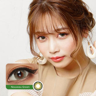Pink Label Nouveau Large Green Colored Contacts Circle Lenses - EyeCandys