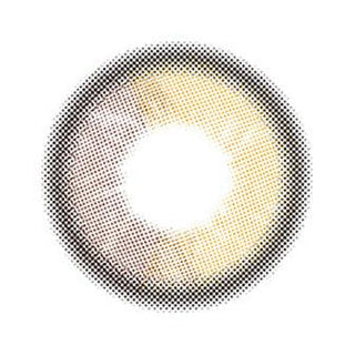 Design of the i-Sha Polaris Ursa Brown coloured contact lens from Eyecandys on a white background, showing the pixel dotted detail and limbal ring.