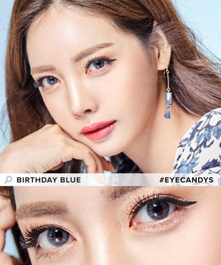 Pink Label Birthday Blue contact lenses designed for special occasions