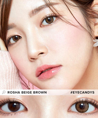 i-Girl Rosha Beige Brown (10pk) Colored Contacts Circle Lenses - EyeCandys