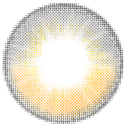 Design of the i-Sha Arendelle Grey coloured contact lens from Eyecandys on a white background, showing the pixel dotted detail and limbal ring.