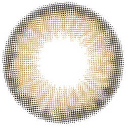 Design of the i-Sha Holy Holic Brown coloured contact lens from Eyecandys on a white background, showing the pixel dotted detail and limbal ring.