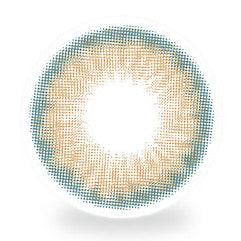 Design of the i-Sha Holy Holic Hazel coloured contact lens from Eyecandys on a white background, showing the pixel dotted detail and limbal ring.