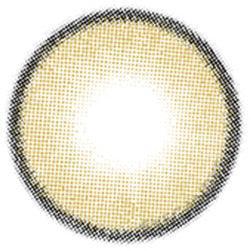 Design of the i-Sha Jadey Stone Brown coloured contact lens from Eyecandys on a white background, showing the pixel dotted detail and limbal ring.