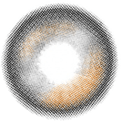 Design of the i-Sha Oriana Edge Plus Shade Grey coloured contact lens from Eyecandys on a white background, showing the pixel dotted detail and limbal ring.