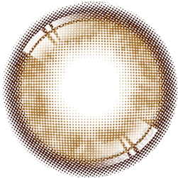 Design of the i-Sha Molton Amber Brown coloured contact lens from Eyecandys on a white background, showing the pixel dotted detail and limbal ring.