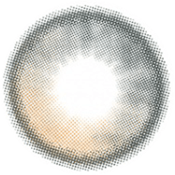 Design of the i-Sha Oriana Shade Grey coloured contact lens from Eyecandys on a white background, showing the pixel dotted detail and limbal ring.