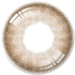 Design of the i-Sha Serenity Brown coloured contact lens from Eyecandys on a white background, showing the pixel dotted detail and limbal ring.