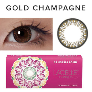 Bausch & Lomb Lacelle Diamond Gold Champagne (30pk) Colored Contacts Circle Lenses - EyeCandys
