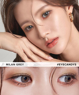 EyeCandys Pink Label Metropolis Milan Grey Natural Color Contact Lens for Dark Eyes - EyeCandys