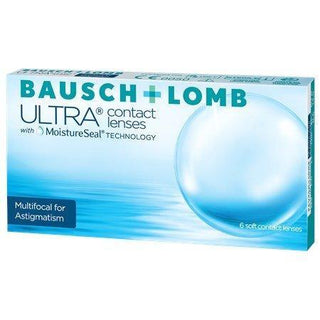 Bausch + Lomb Ultra contact lenses, designed for comfort and clarity, provide all-day moisture for clear vision. Contact lenses, multifocal for astigmatism. 6 soft contacts.
