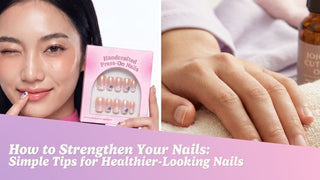Cuticle oil, hand cream, a glass file, and a cuticle stick on a cream surface