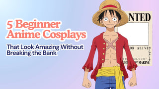 Luffy beside a wanted poster for an article on 5 beginner cosplays that look amazing without breaking the bank.