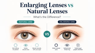 Natural colored contacts vs circle enlarging lenses side-by-side comparison — EyeCandys