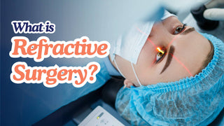 Image of a patient undergoing refractive eye surgery with a laser, illustrating the vision correction process and its precision.