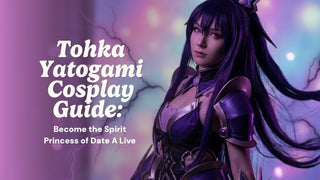 Tohka Yatogami Date A Live cosplay with EyeCandys violet contacts and Spirit armor dress