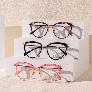 EyeCandys Shelly prescription reading glasses featuring a stylish, modern design for clear vision. Perfect for reading, these high-quality, durable glasses are available in various prescription strengths. Ideal for those looking for fashionable and functional eyewear, offering comfort and clarity for daily use