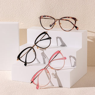 EyeCandys Shelly prescription reading glasses featuring a stylish, modern design for clear vision. Perfect for reading, these high-quality, durable glasses are available in various prescription strengths. Ideal for those looking for fashionable and functional eyewear, offering comfort and clarity for daily use