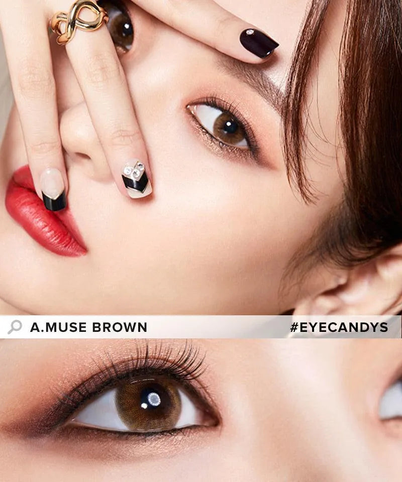 Olola Amuse Brown Natural Colour Contact Lens with Power (Made in