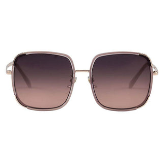 Amalfi Amethyst sunglasses from EyeCandys, showcasing a chic summer look with purple tinted lenses and a sleek frame