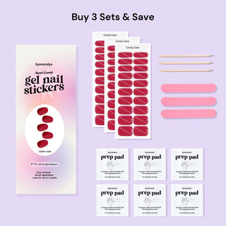 Candy Cane Cat Eye Gel Nail Sticker Kit