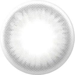 Design of the Chuu Cloud Pudding Grey (10pk) prescription color contact lens dailies from Eyecandys on a white background, showing the fine pixel detail and enlarging limbal ring.