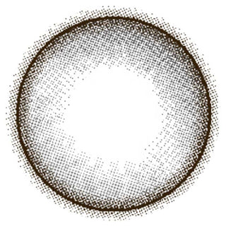 A circular, donut-shaped halftone ring with a thick textured outline and transparent center—resembling Molak 1-Day Dollish Grey (10pk) contact lens by Molak—set on a white background.