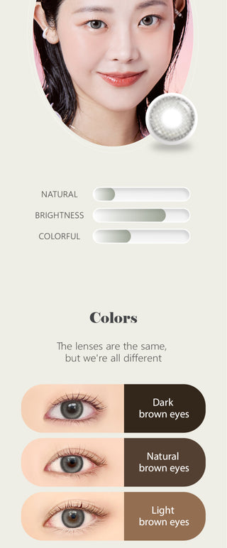 Eyesm Dollring Jamie Grey Color Contact Lens - EyeCandys