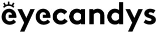 Logo of Eyecandys. The text "eyecandys" in lowercase, thick black font with a small crown above the letter "e" on the left, symbolizing premium colour contact lenses.