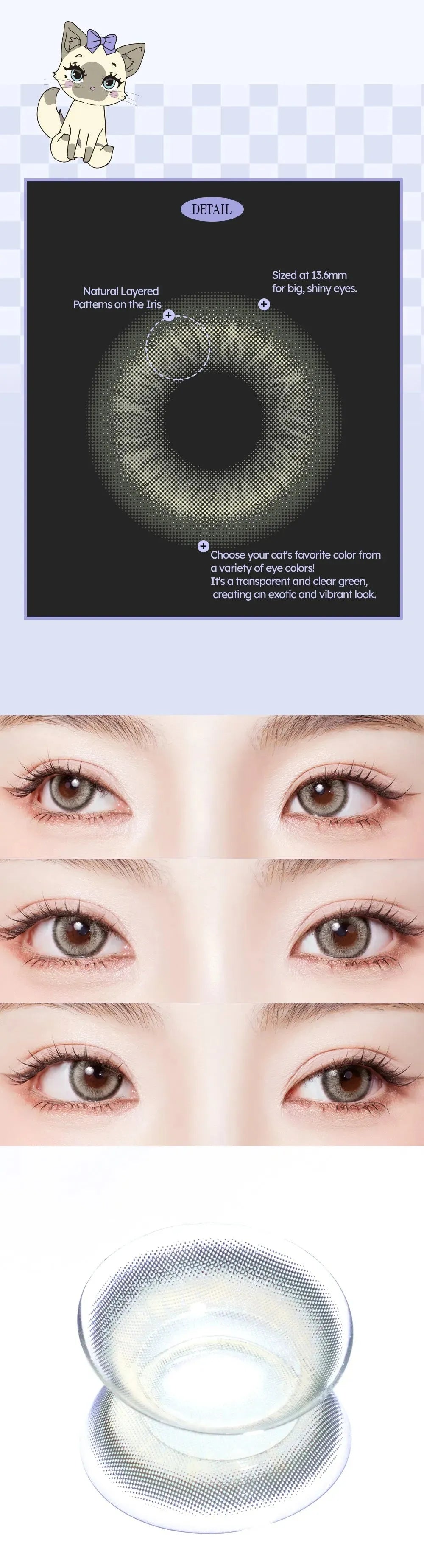 Olola Meow Vivid Rubl Green Colour Contact Lens Prescription
