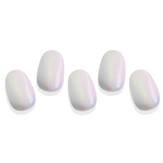 EyeCandys Fiji Girlie Gel Nail Stickers feature an iridescent white design that creates a soft, shimmering effect. These easy-to-apply stickers offer a glossy, long-lasting finish for a radiant, elegant manicure