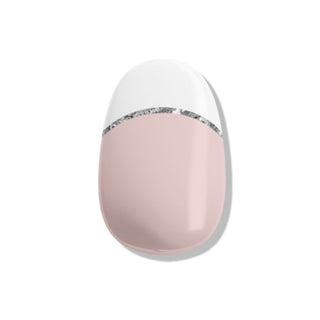 EyeCandys French Girlie Gel Nail Stickers feature a chic French tip design with a white top and soft pink bottom. These easy-to-apply, long-lasting stickers provide a smooth, glossy finish, perfect for achieving an elegant and playful manicure with minimal effort