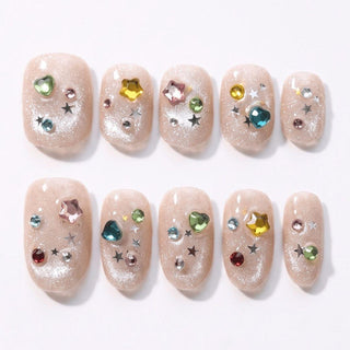 Gem-maxxed Press-On Nails