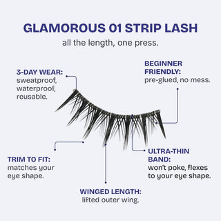 Hasom First Touch Strip Lashes - Glamorous 01