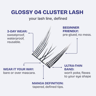 Hasom First Touch pestañas en clusters - Glossy 04