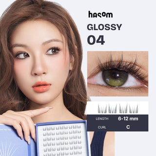 Hasom First Touch pestañas en clusters - Glossy 04