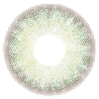 Close up detailed view of a EyeCandys Isla Emerald Green contact lens design showing dots and a radial pattern by EyeCandys