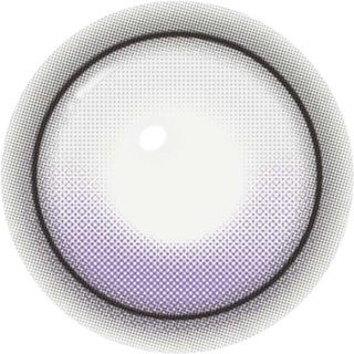 Close-up of EyeCandys ONE PICK Balance Lavender Mist prescription contact lens design, featuring a soft lavender hue that enhances eye color with a natural, vibrant effect for clear vision and comfort