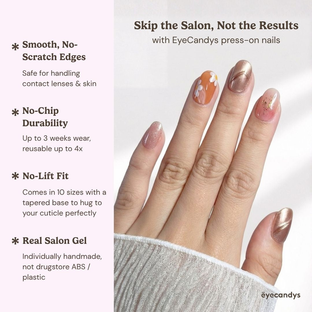 Peachy Keen Short Oval Jelly Press-On Nails