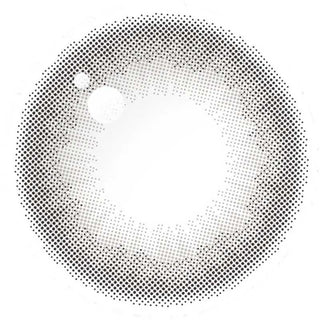 Close up detailed view of a Pompon pop Bubble Gray contact lens design