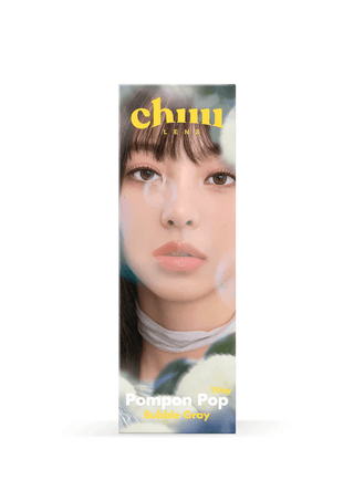 Eyecandys Chuu Pompon bubble grey box on a white background. 