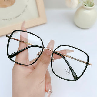 black EyeCandys Rini Oversized Square Glasses Prescription Reading Glasses with Vintage Colorful Eyewear Frames available in Blue Light Blocking